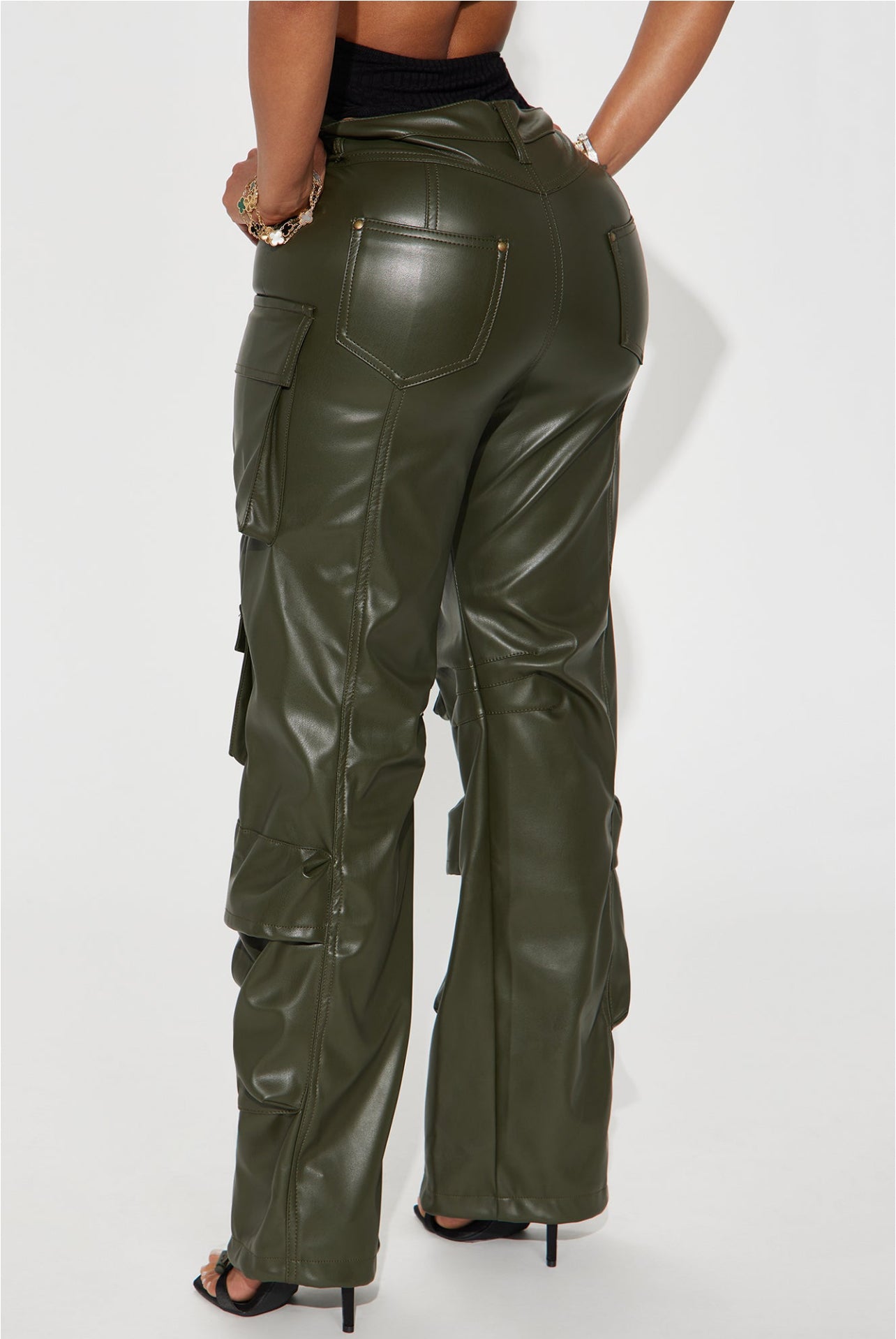 Faux Leather Cargo Pant