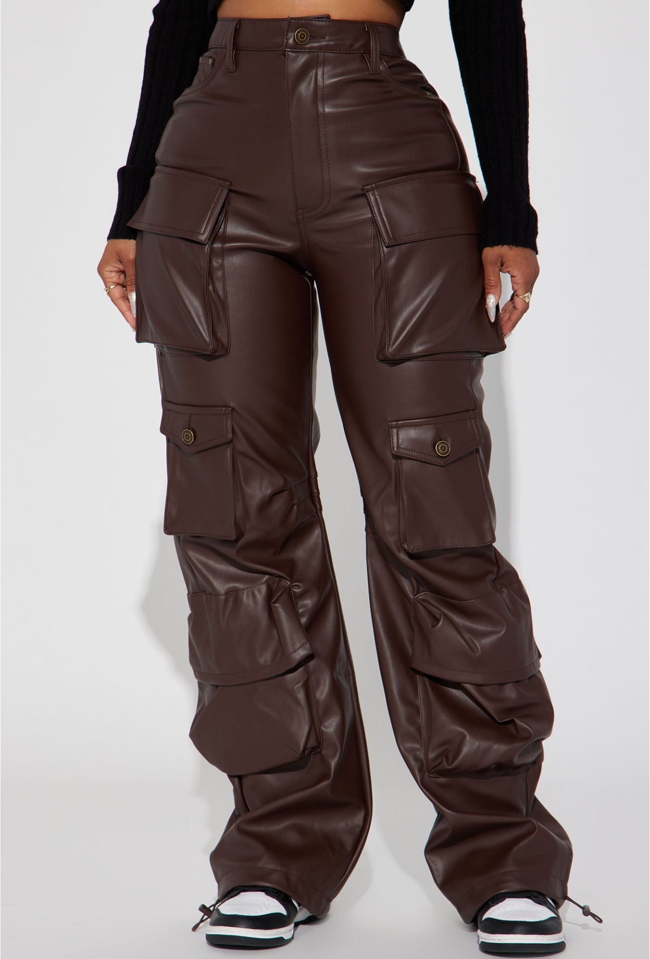 Faux Leather Cargo Pant