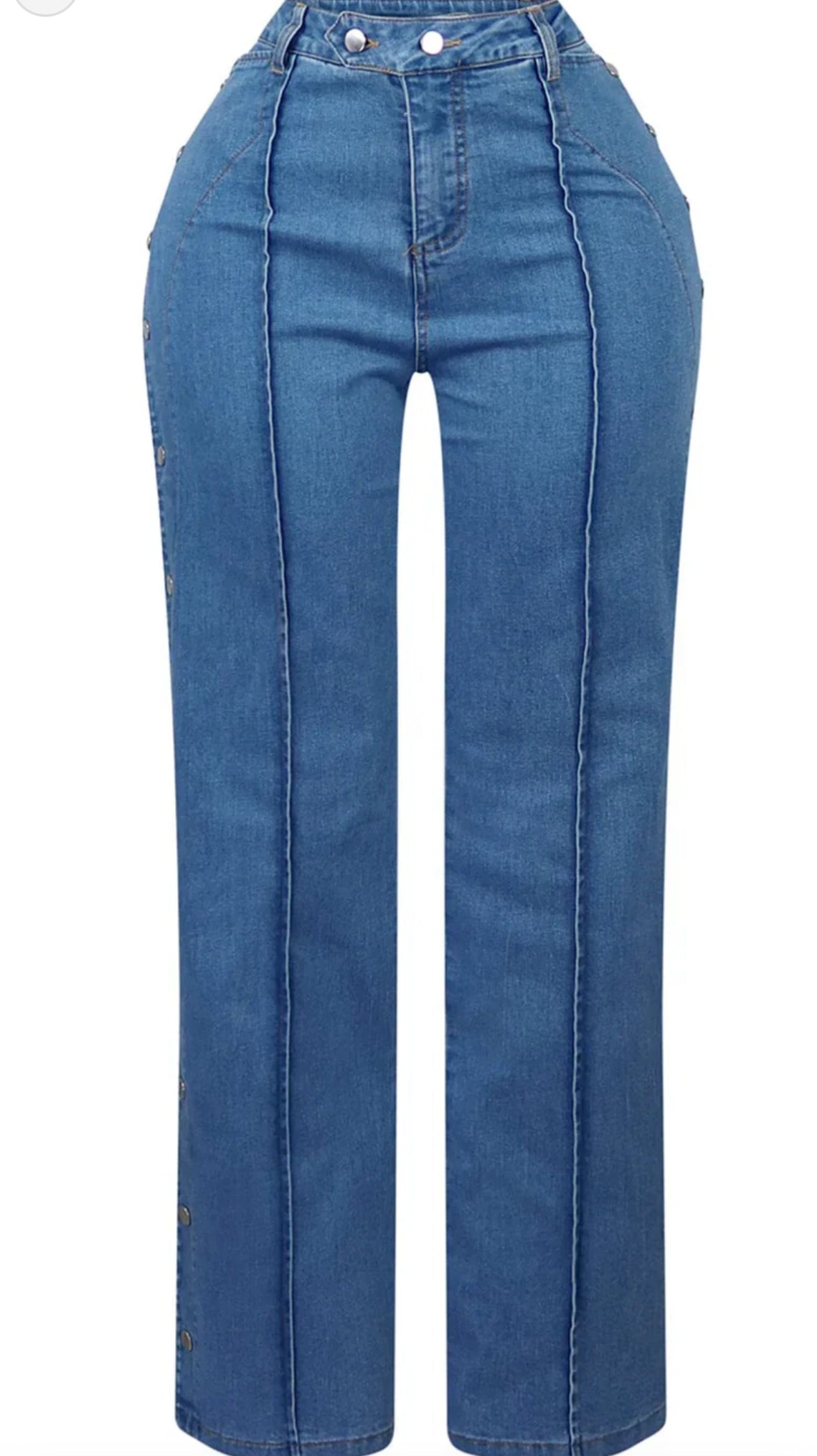 No Celestial Flare Snap Button Jeans
