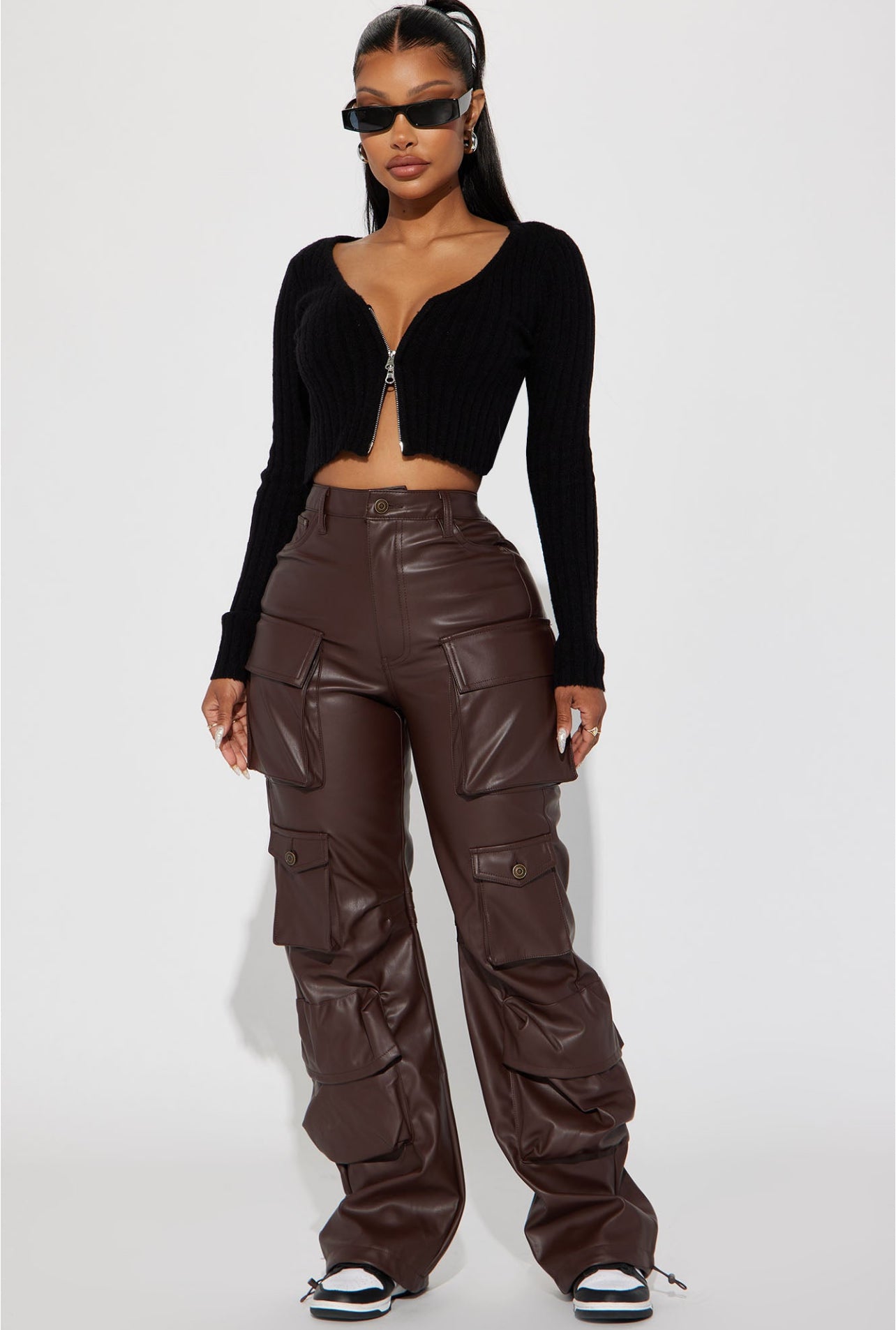 Faux Leather Cargo Pant