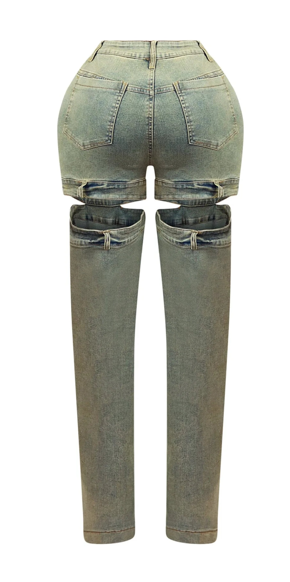 Marie Washed Cut Out Denim Jeans