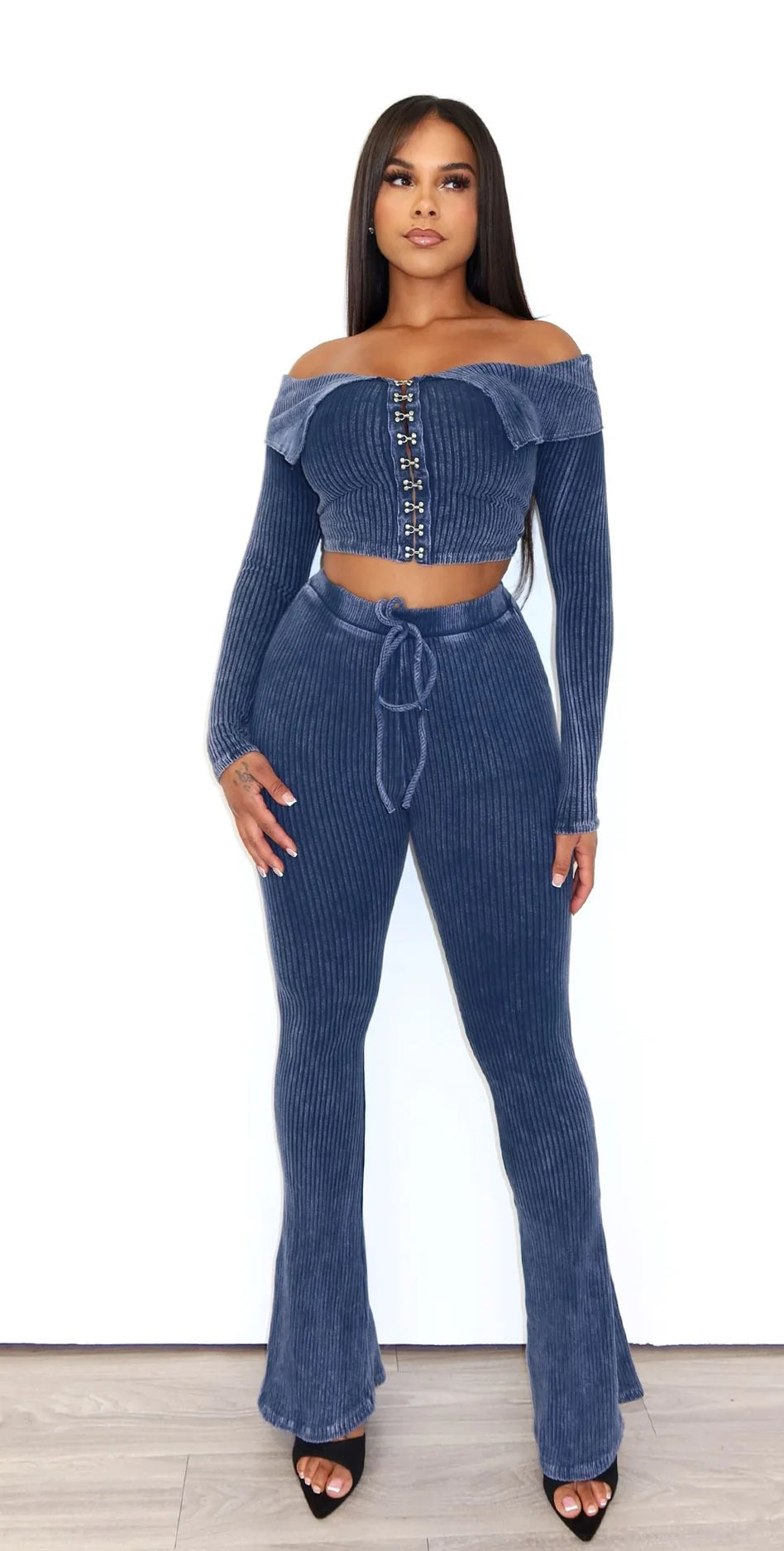 Reese Mineral Washed Corset Top & Pants SET