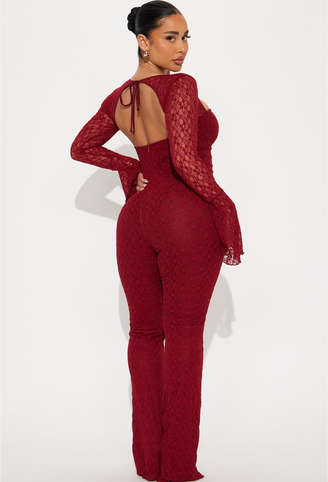 Saffron Lace Jumpsuit- Red