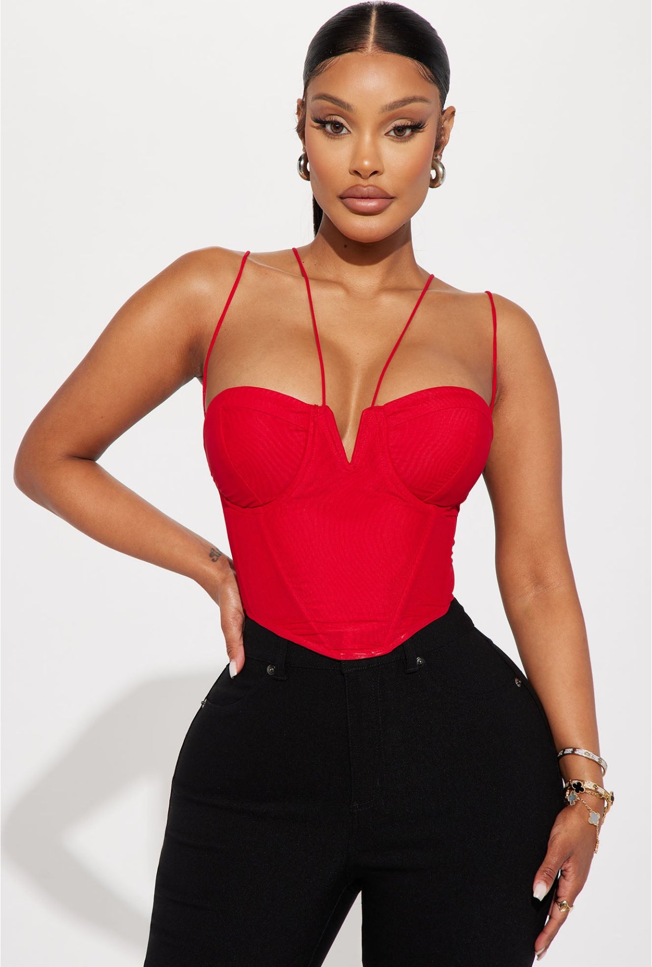 Christie Corset Top - Red