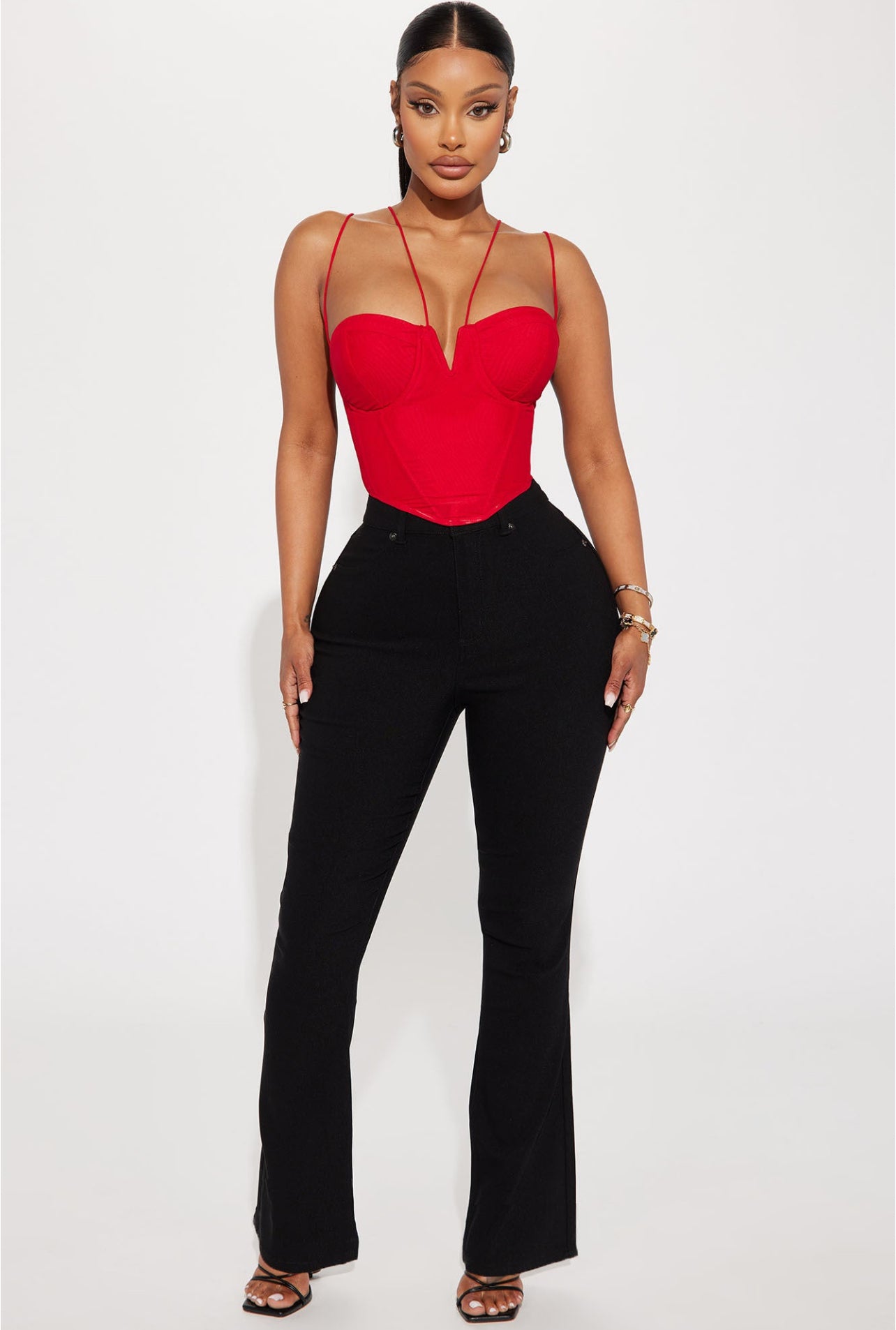 Christie Corset Top - Red