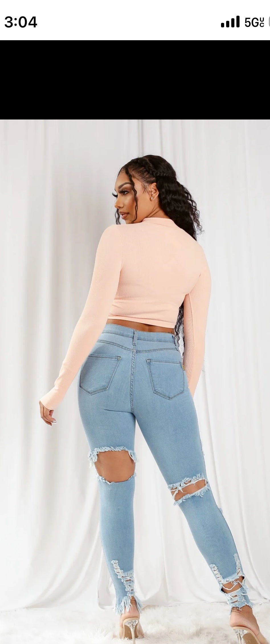 Muse Front And Back Distressed Skinny Jeans - Bleu