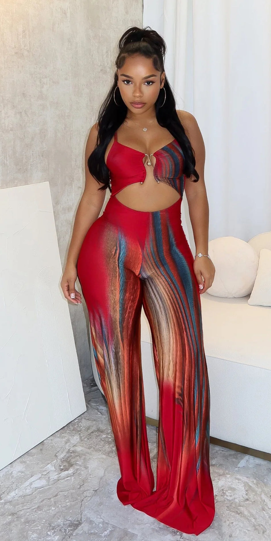 Playing Me Print Cami Jumpsuit