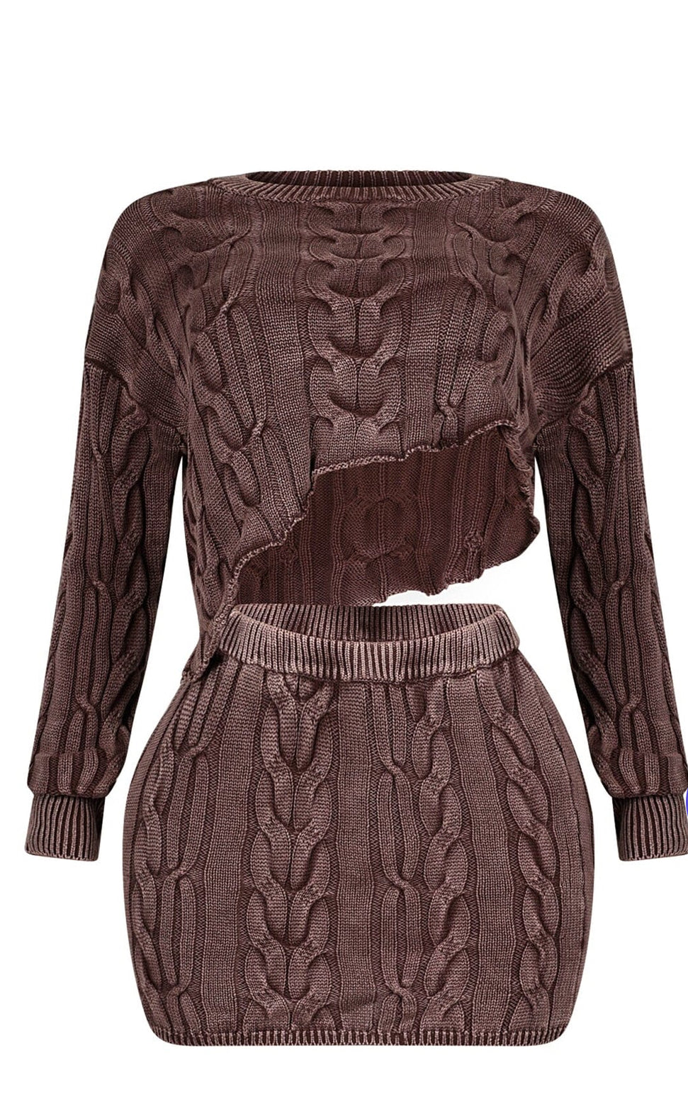 Rotchine Mineral Wash Sweater & Skirt SET