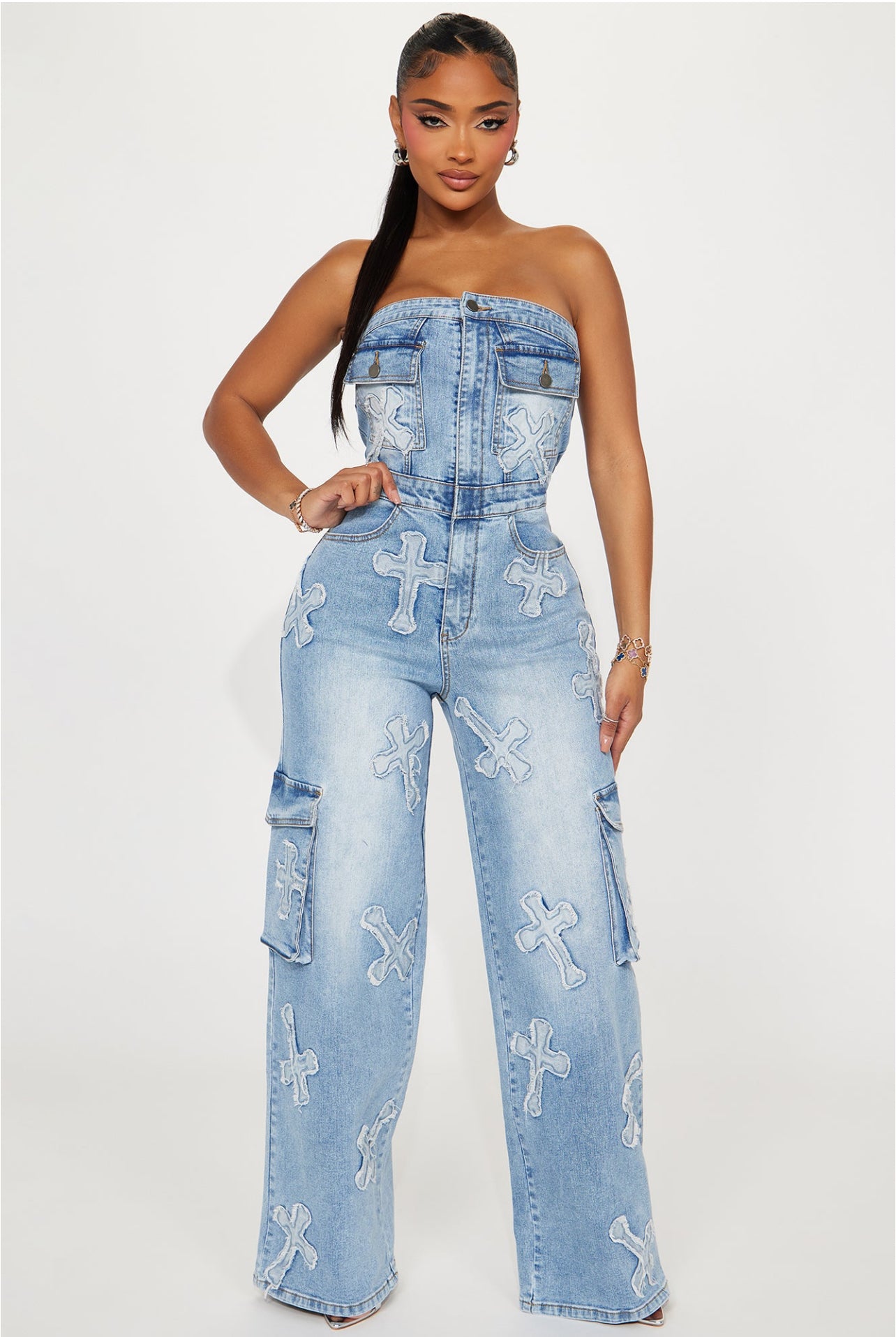 Never cross the Line denim Jumpsuit- Bleu Jeans