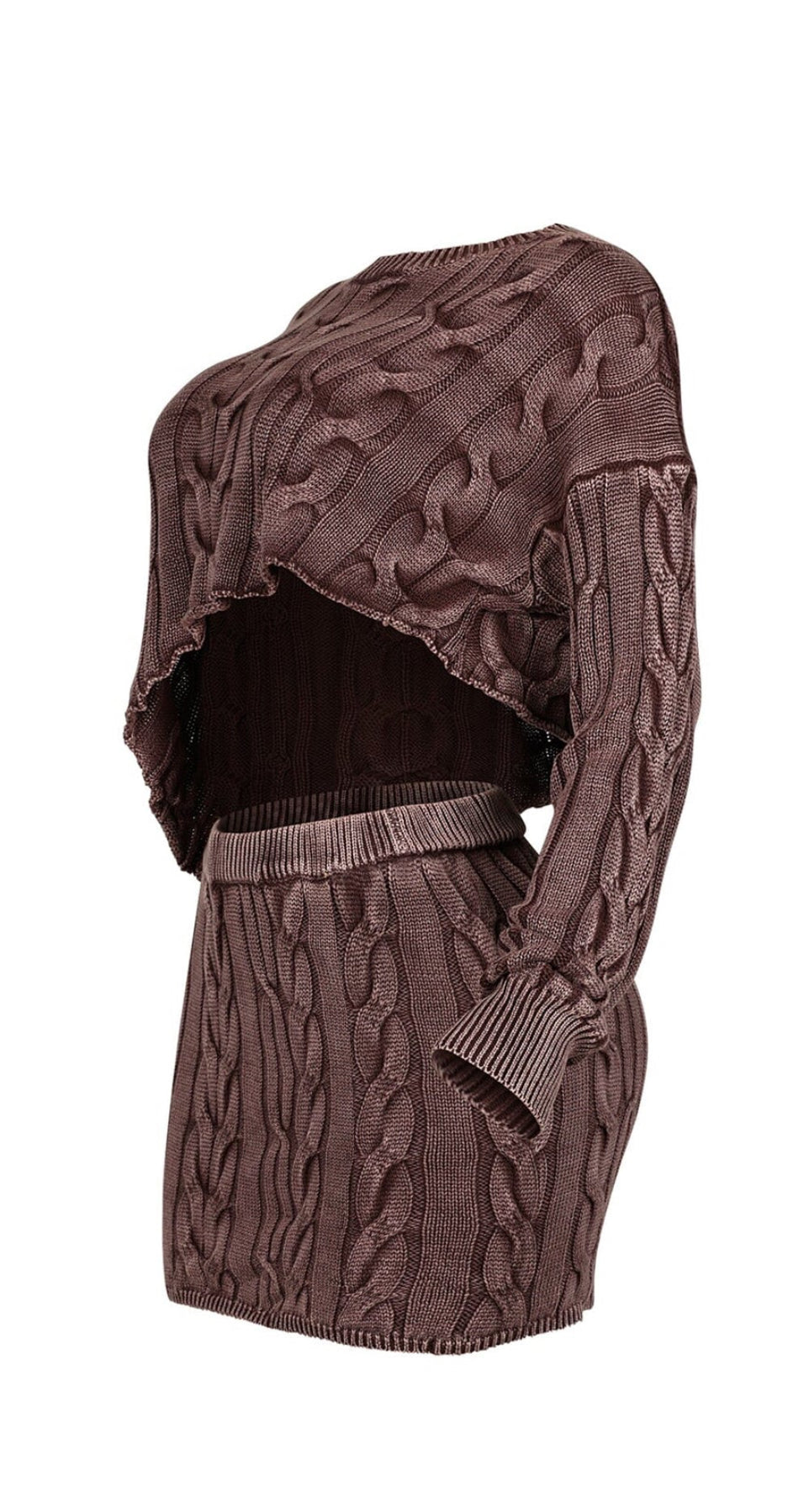 Rotchine Mineral Wash Sweater & Skirt SET