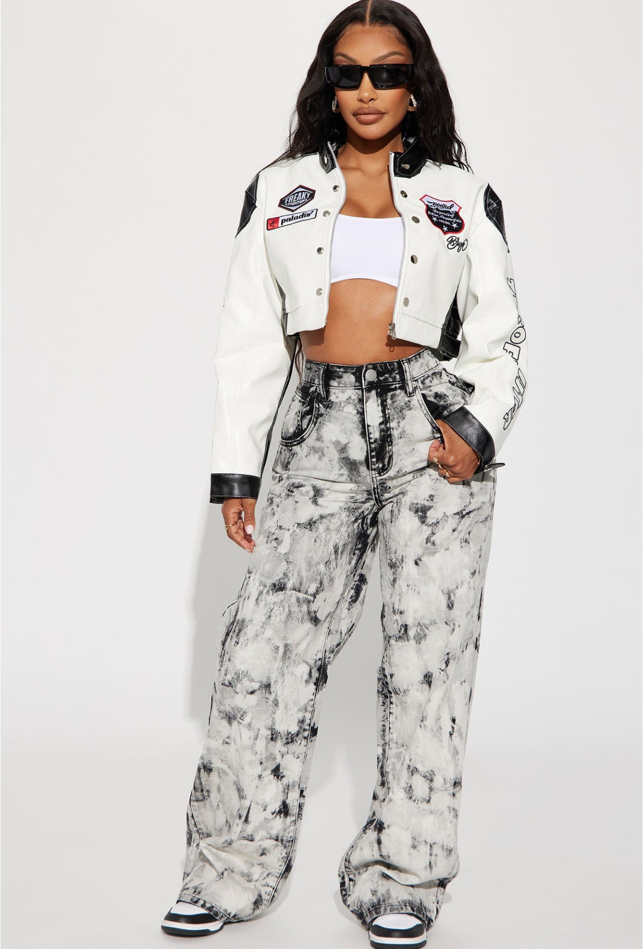 Cropped Jacket - Black/White