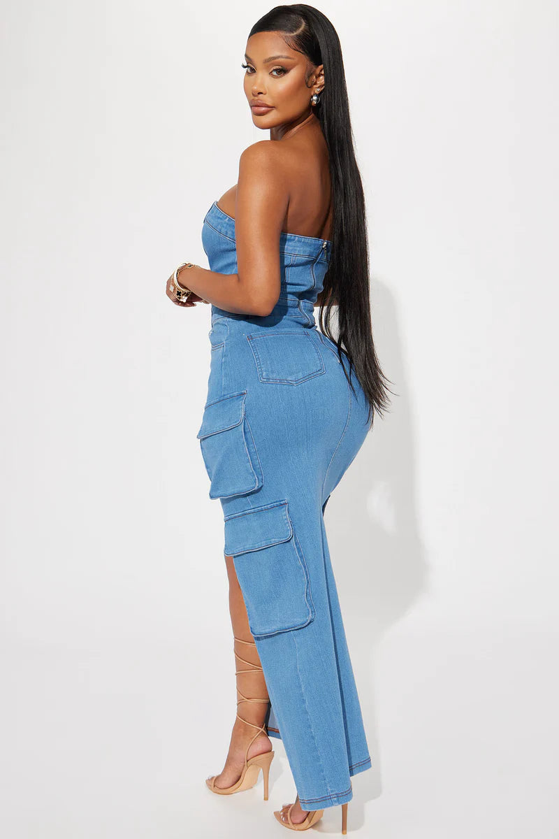 Diana Denim Maxi Dress