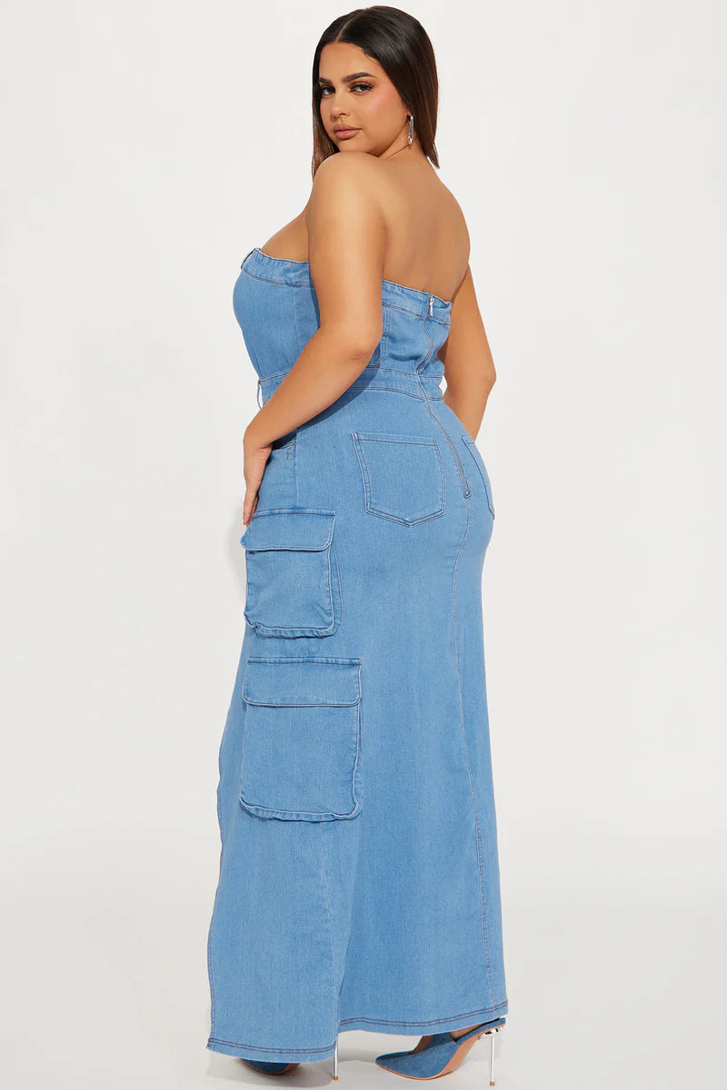 Diana Denim Maxi Dress