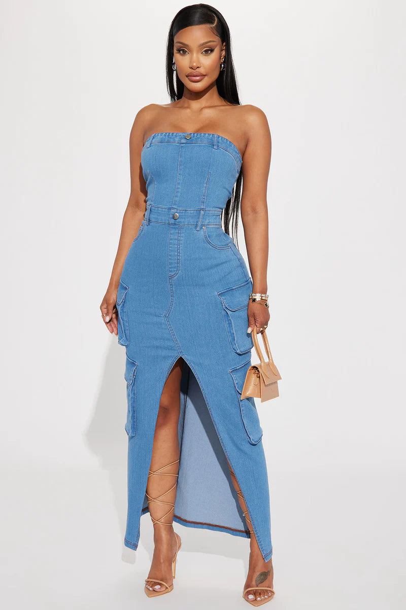 Diana Denim Maxi Dress