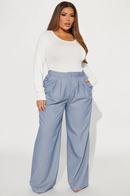 Count On It Trouser Pant - Slate Blue