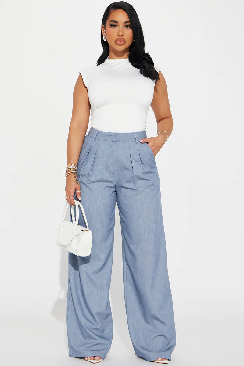 Count On It Trouser Pant - Slate Blue