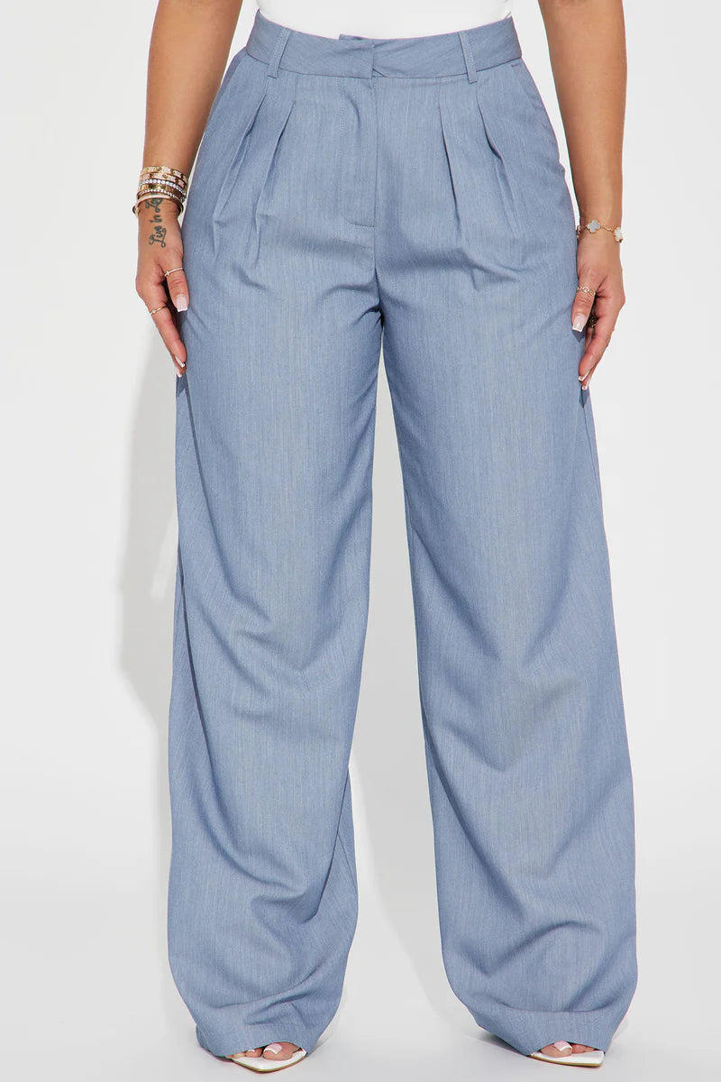 Count On It Trouser Pant - Slate Blue