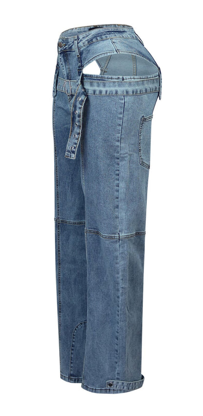 Aïden Washed Denim Cut Out With Belt Jeans