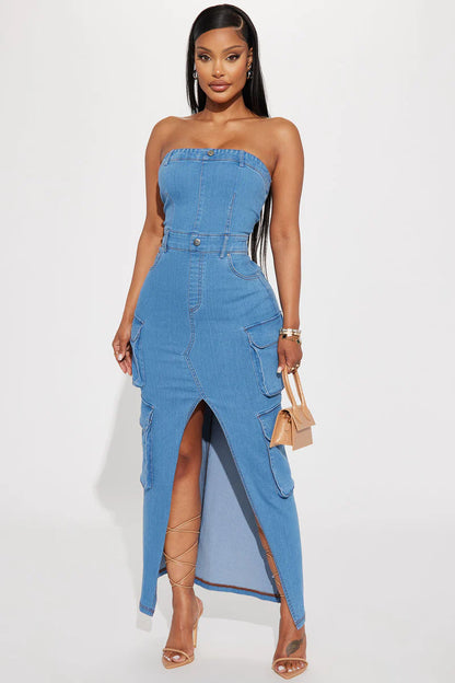 Diana Denim Maxi Dress